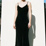Black Vertical-Stripe Velvet, Polyester