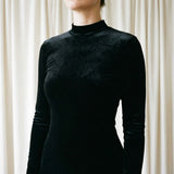 Polyester Stretch Velvet Fabric, 550 gsm, 160 cm — Black