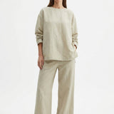 Nylon Stretch Linen-Look Fabric, 178 gsm, 150 cm — Khaki