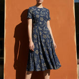 Light Blue Floral Crepe, Viscose