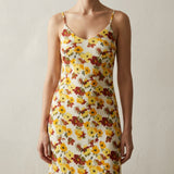 Yellow Flowers Crepe, Polyester