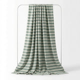 Off-White Horizontal-Stripe Crepe, Poly-Viscose
