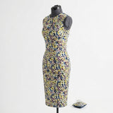 Yellow Abstract Crepe, Polyester