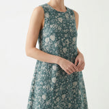 Green Abstract Linen-Look, Polyester