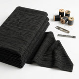 Dark Grey Heathered-Marl Ponte Knit, Polyester, 300 gsm