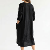 Polyester Stretch Linen-Look Fabric, 215 gsm, 160 cm — Black