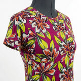 Yellow-Green Bold-Floral Jersey Knit, Viscose