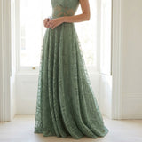 Green Floral Lace, Polyester