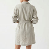 Polyester Stretch Linen-Look Fabric, 190 gsm, 150 cm — Grey