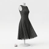 Dotted Mesh Fabric, 58 gsm, 160 cm — Black