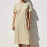 Cotton Linen Jersey Knit Fabric, 118 gsm — Khaki