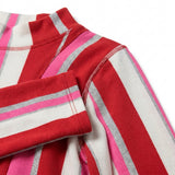 Red Glitter-Stripe Jersey Knit, Cotton