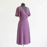 Purple Stripes Crepe, Polyester