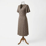 Dark Brown Plaid Faux Suede, Polyester