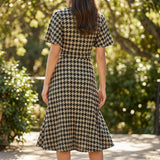Black Houndstooth Jacquard, Polyester, 260 gsm, 160 cm