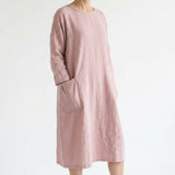 Polyester Stretch Linen-Look Fabric, 210 gsm, 160 cm — Pink