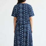 Blue Dots Scuba Knit, Polyester