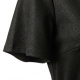 Polyester Viscose Stretch Ponte Knit Fabric, 295 gsm, 145 cm — Black