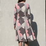 Pink Geometric Fleece, Polyester