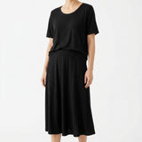 Brushed Polyester Stretch ITY Knit Fabric, 215 gsm, 160 cm — Black