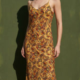 Red Bold-Paisley Twill, Viscose