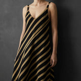 Black Horizontal-Stripe Ponte Knit, Viscose