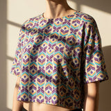 Purple Floral Jersey Knit, Viscose, 175 gsm