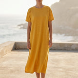 Gold Marl French Terry, Poly-Linen, 180 gsm