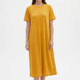 Gold Marl French Terry, Poly-Linen, 180 gsm