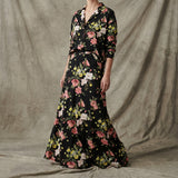 Yellow Floral Jersey Knit, Polyester, 150 gsm