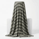 Black Horizontal-Stripe Crepe, Poly-Viscose