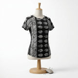 White Paisley Jersey Knit, Viscose