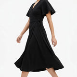 Viscose Nylon Stretch Ponte Knit Fabric, 280 gsm, 160 cm — Black, ref EF-240332