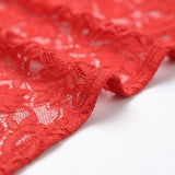 Red Floral Lace, Nylon, 124 gsm