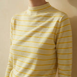 Yellow Horizontal-Stripe Jersey Knit, Cotton, 118 gsm