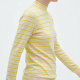 Yellow Horizontal-Stripe Jersey Knit, Cotton, 118 gsm