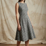 Black Textured-Check Jacquard, Polyester