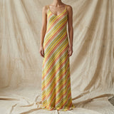 Yellow Horizontal-Stripe Chunky Knit, Cotton-Poly