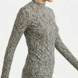 Black Zebra Jersey Knit, Viscose, 210 gsm