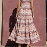 Pink Abstract Waffle Knit, Poly-Viscose