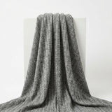 Grey Marl Rib Knit, Polyester, 175 gsm