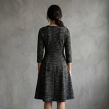 Dark Grey Marl Scuba Knit, Polyester, 330 gsm, 185 cm