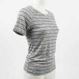 Dark Blue Horizontal-Stripe Jersey Knit, Polyester, 114 gsm