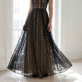 Black Geometric Lace, Nylon