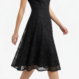 Black Floral Lace, Cotton-Nylon, 140 cm, ref EF-243119