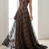 Black Floral Lace, Nylon, 140 cm, ref EF-243121
