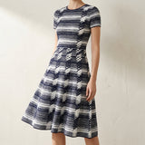 White Geometric Jacquard, Polyester