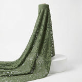 Olive Floral Lace, Cotton-Nylon