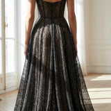 Black Openwork Lace, Nylon-Metallic