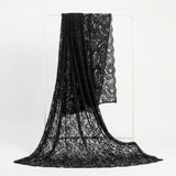 Black Floral Lace, Cotton-Nylon, 115 cm